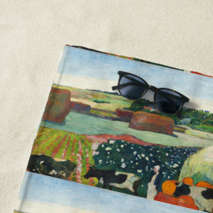Serviette De Plage Affiche d'art vintage de Gauguin Meules en Bretagn