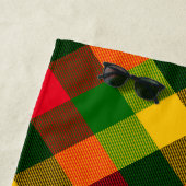 Serviette De Plage  African Rasta Reggae Colours Plaid Pattern Design (En situation)