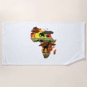 Serviette De Plage Afrique Continent coucher de soleil Safari Nature
