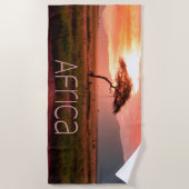 Serviette De Plage Afrique Coucher de soleil (Devant)