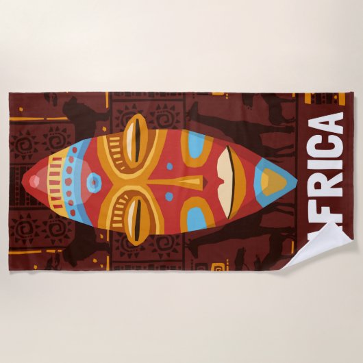 Serviette De Plage Afrique - Masque africain (Devant)