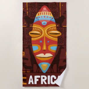 Serviette De Plage Afrique - Masque africain