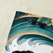 Serviette De Plage Afro-Américain Tropical Ocean Vibes Shell Ouais (En situation)