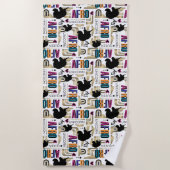 Serviette De Plage Afro Unicorn Bold Motif (Devant)