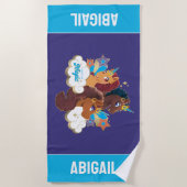 Serviette De Plage Afro Unicorn "Fabriqué en magie" Trio Design (Devant)