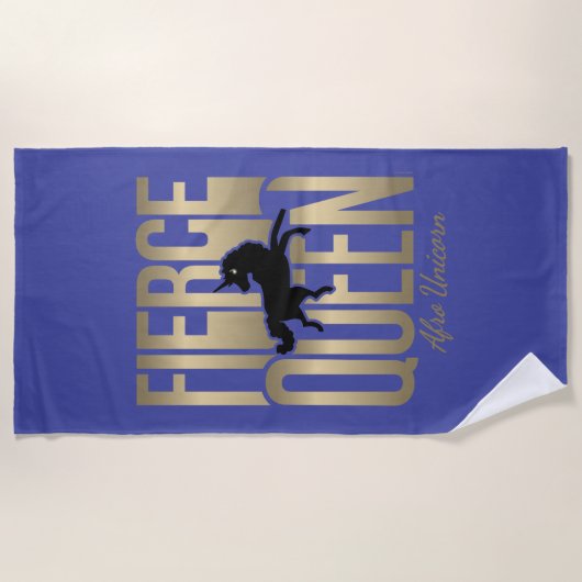 Serviette De Plage Afro Unicorn Fierce Queen (Devant)
