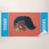 Serviette De Plage Afro Unicorn | Magique (Devant)