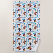 Serviette De Plage Afro Unicorn Magique autonomiser le Motif (Devant)