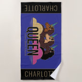 Serviette De Plage Afro Unicorn Queen Trio Design (Devant)