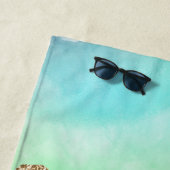 Serviette De Plage Agate Holo | Faux Iridescente Pastel Ombre Marble (En situation)