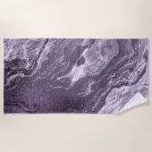 Serviette De Plage Agate violette cristallisée | Moody Marbled Stone (Devant)