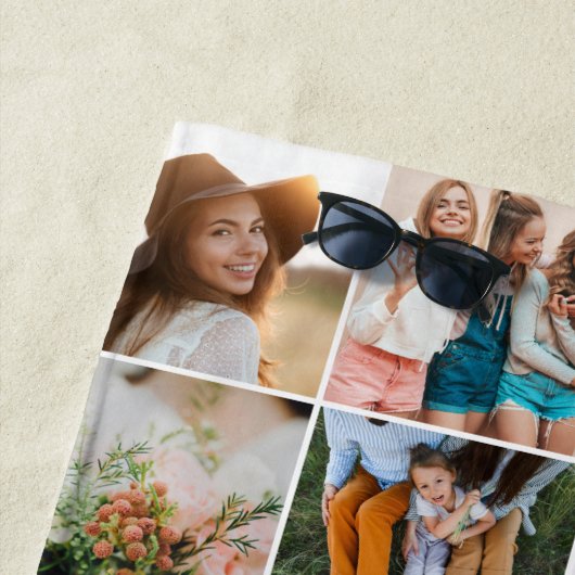 Serviette De Plage âge modifiable chic anniversaire multi photo scrip (En situation)