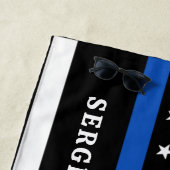 Serviette De Plage Agent K9 - Chien de police - Ligne bleue mince (En situation)