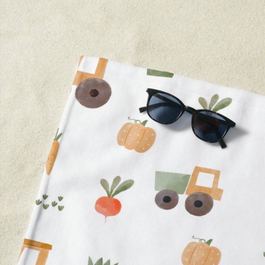 Serviette De Plage Agritourisme jardin aquarelle Motif amusant (En situation)