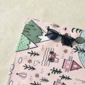 Serviette De Plage Agritourisme scandinave Motif rose (En situation)