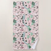 Serviette De Plage Agritourisme scandinave Motif rose (Devant)