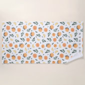 Serviette De Plage agrumes citron orange Monogramme (Devant)