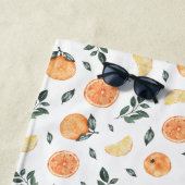 Serviette De Plage agrumes citron orange Monogramme (En situation)
