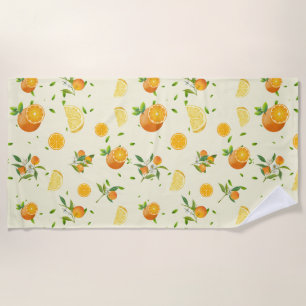 Serviette De Plage Agrumes TROPICALES FRUITS D'ÉTÉ Citron orange tran