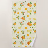 Serviette De Plage Agrumes TROPICALES FRUITS D'ÉTÉ Citron orange tran (Devant)