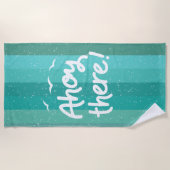 Serviette De Plage Ahoy Bleu détendu Bleu rayé Nautique (Devant)