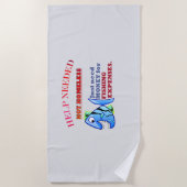 SERVIETTE DE PLAGE AIDE NÉCESSAIRE. (Devant)