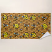 Serviette De Plage Aie Du Bonheur ! Abeille de miel mignonne (Devant)