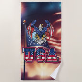 Serviette De Plage Aigle patriotique américaine (Devant)