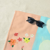 Serviette De Plage Aiguille fine et pastèque personnalisée (En situation)