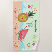 Serviette De Plage Aiguille fine et pastèque personnalisée (Devant)