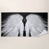 Serviette De Plage AILES ANGEL Monogramme Noir (Devant)