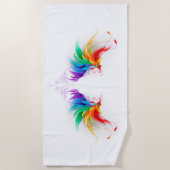 Serviette De Plage Ailes fluffy arc-en-ciel (Devant)