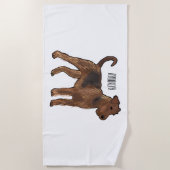 Serviette De Plage Airedale terrier dog cartoon (Devant)
