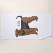 Serviette De Plage Airedale terrier dog cartoon (Devant)