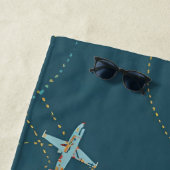 Serviette De Plage Airplane Beach Towel – Personalised with Your Text (En situation)