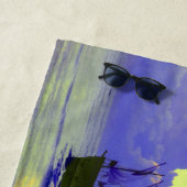 Serviette De Plage Ajouter Nom, Bateaux à voile Pirate, Bleu (En situation)