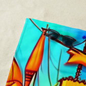 Serviette De Plage Ajouter Nom, Golden Sailing Ship Beach Towel (En situation)