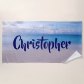 Serviette De Plage Ajouter un nom à ce Beach Arrière - plan Beach Tow (Devant)
