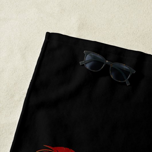 Serviette De Plage Ajouter un nom Année, Pirate Skull Face Blue Casqu (En situation)