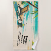 Serviette De Plage Ajouter un nom au texte, Club de lecture de l'île  (Devant)