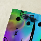 Serviette De Plage Ajouter un nom, Colorful Musical Notes (En situation)