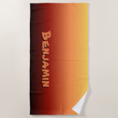 Serviette De Plage Ajouter un nom, Couleurs du coucher de soleil dégr (Devant)