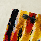 Serviette De Plage Ajouter un nom, des Browns tribaux naturels (En situation)