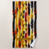 Serviette De Plage Ajouter un nom, des Browns tribaux naturels (Devant)