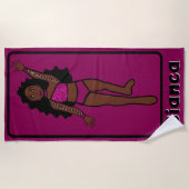 Serviette De Plage Ajouter Un Nom Majorette/Dancer Beach Towel (Fusch (Devant)