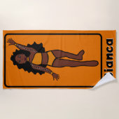 Serviette De Plage Ajouter Un Nom Majorette/Dancer Beach Towel (Or) 2 (Devant)