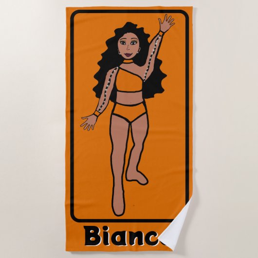 Serviette De Plage Ajouter Un Nom Majorette/Dancer Beach Towel (Or) 3 (Devant)