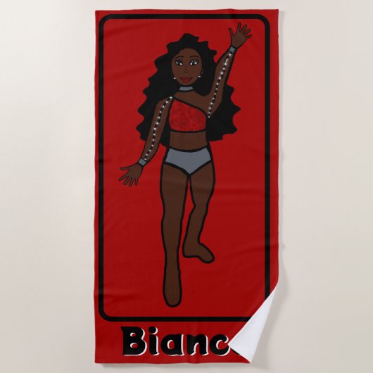Serviette De Plage Ajouter Un Nom Majorette/Dancer Beach Towel (Rouge (Devant)
