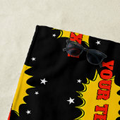 Serviette De Plage Ajouter un nom ou un texte Red Yellow Pop Art Burn (En situation)