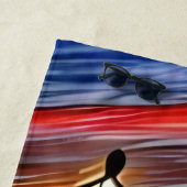 Serviette De Plage Ajouter un nom, phare au coucher du soleil sur l'o (En situation)